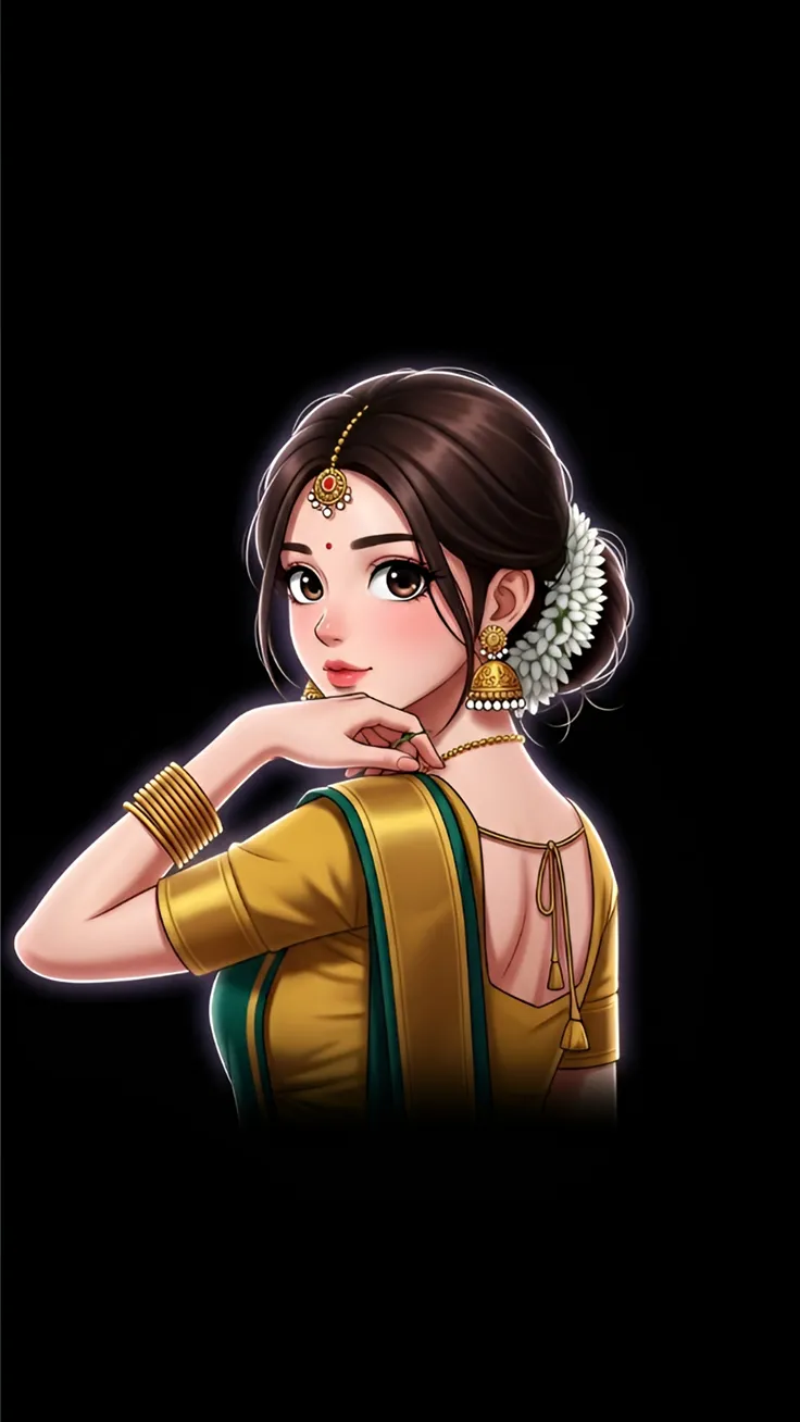 A beautiful girl in different pose in traditional look.