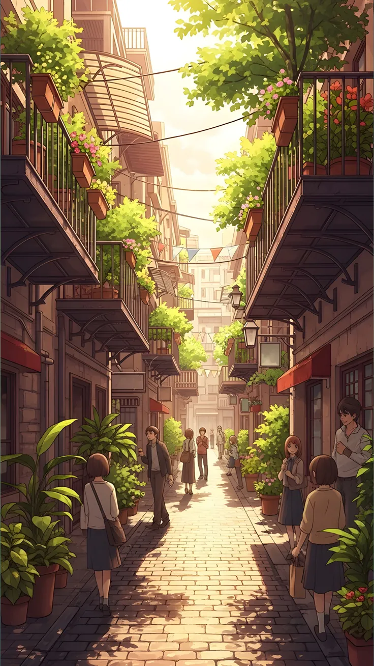 Where peaceful mornings meet golden sunshine Sunny road house dog cherry blossoms