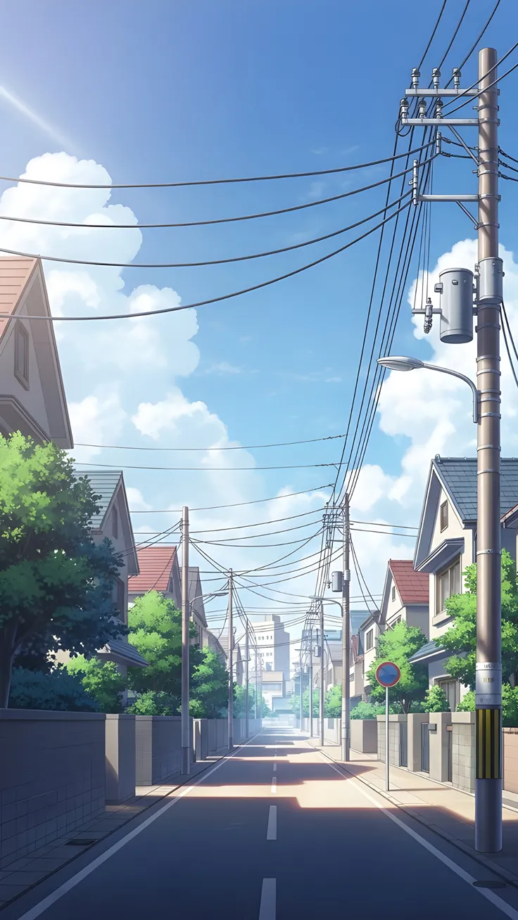 Where peaceful mornings meet golden sunshine Sunny road house dog cherry blossoms