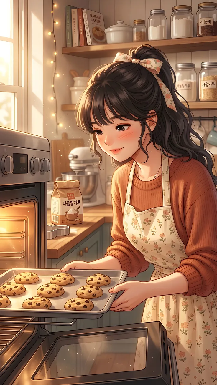 Korean Anime Girl Baking Cookies Step by Step 🍪💖