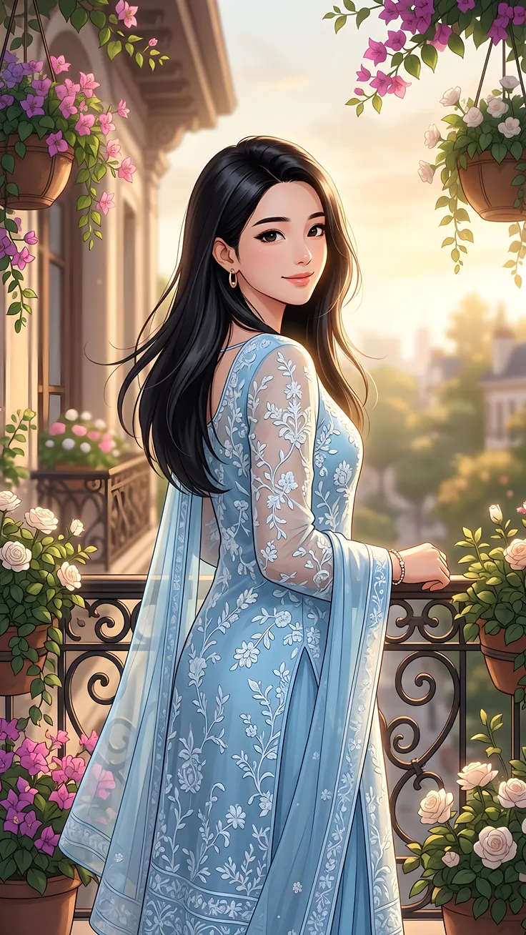 Ethereal Anime Beauty in Bloom Dreamy Floral Aesthetic Wallpaper