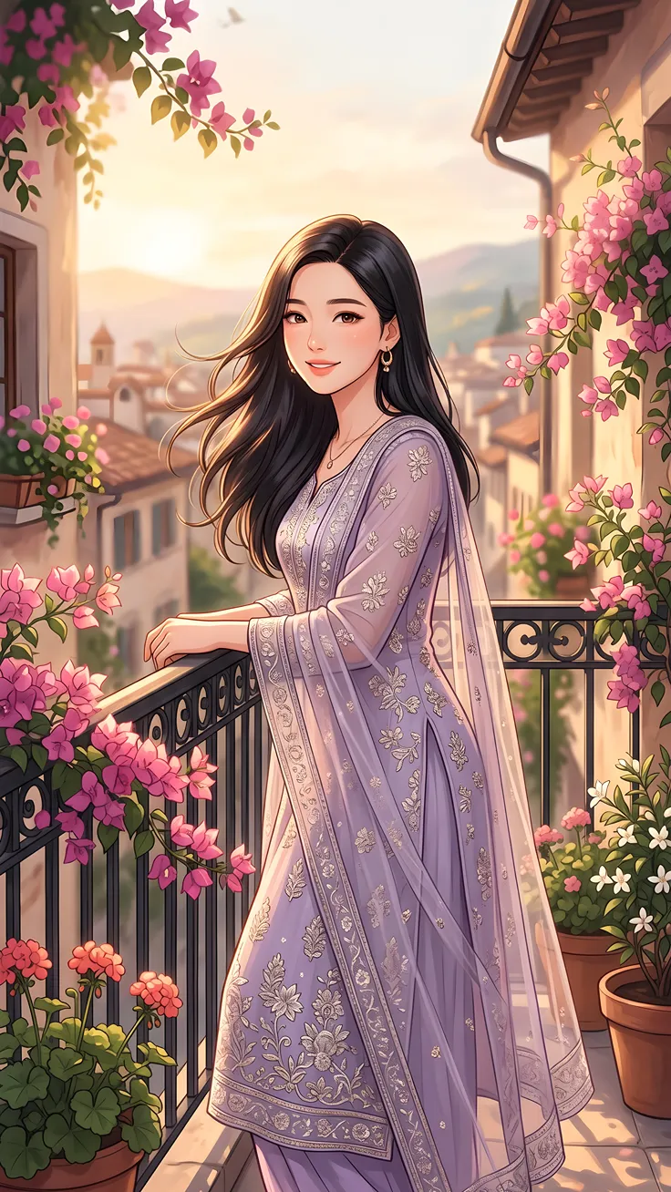 Ethereal Anime Beauty in Bloom Dreamy Floral Aesthetic Wallpaper