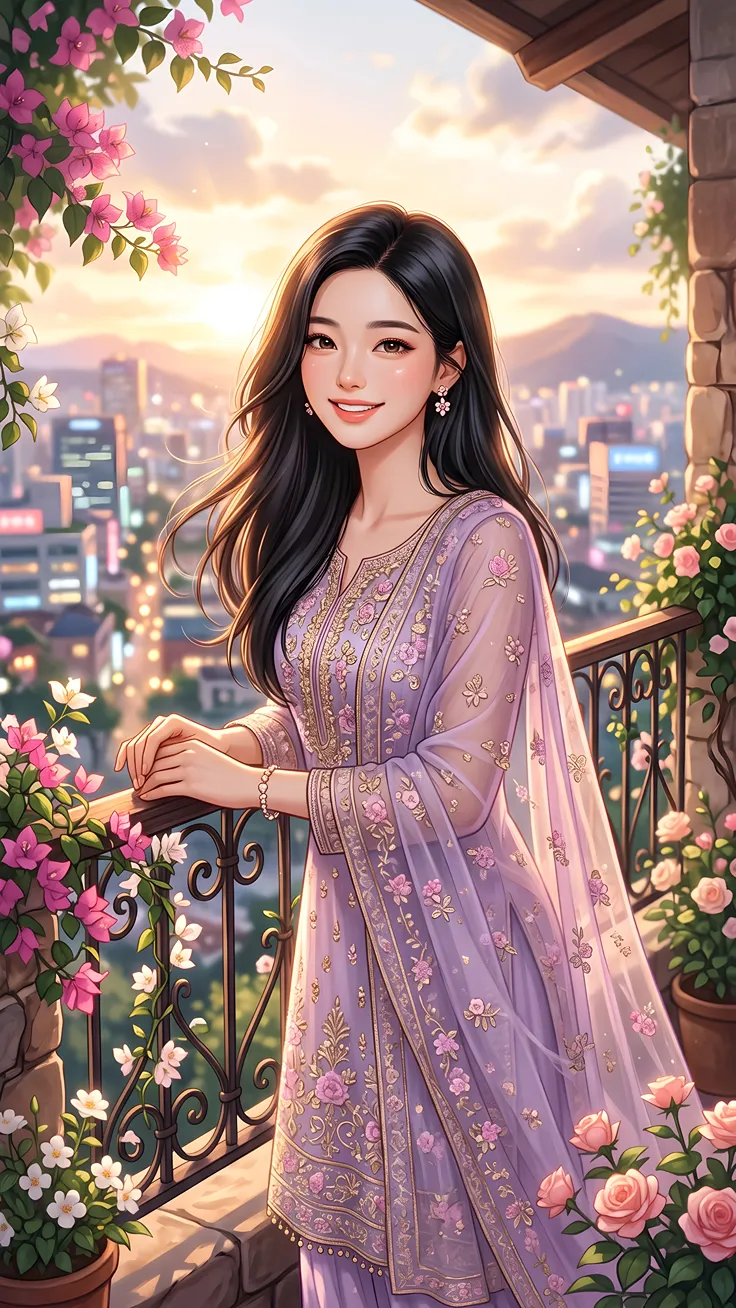 Ethereal Anime Beauty in Bloom Dreamy Floral Aesthetic Wallpaper