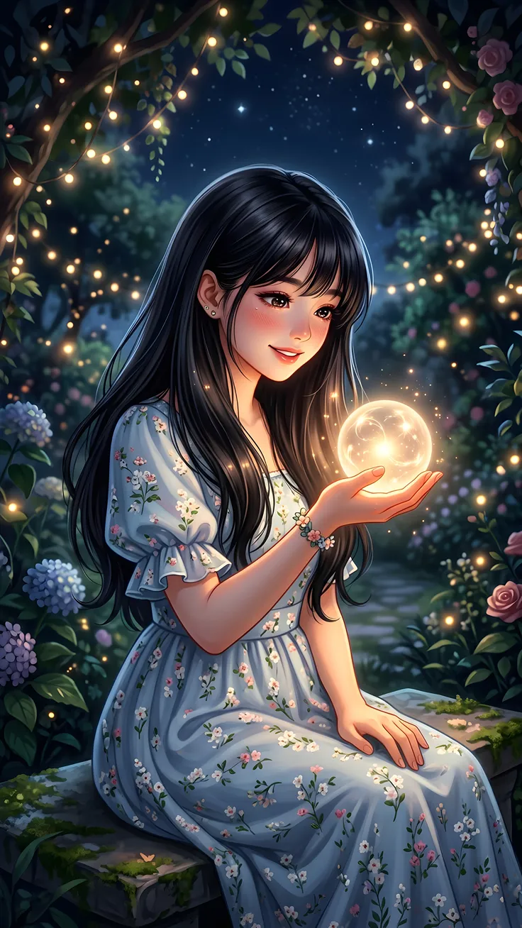 🌸 Crystal Flower Dreams  Beautiful Korean Anime Girl Bouquet Collection ✨