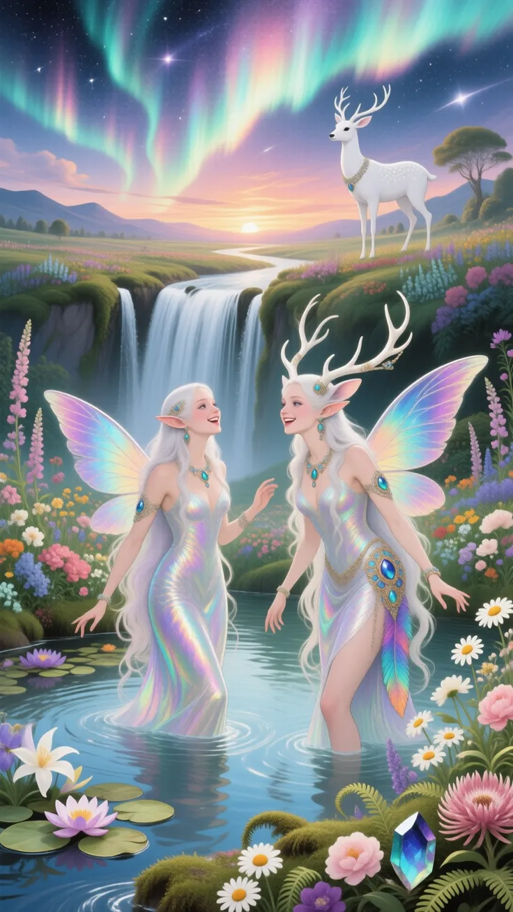 Opalescent Deer Fairy Aurora Fantasy