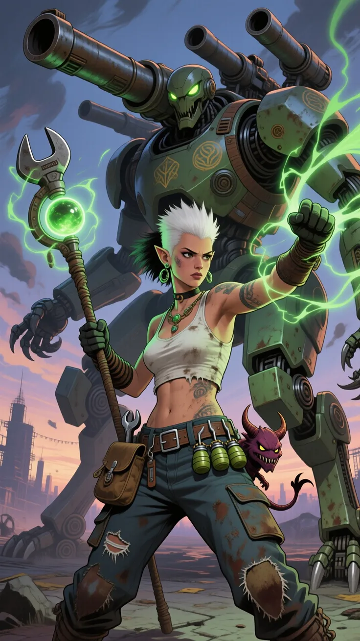 Post Apocalyptic Mech Mage Tank Mechanic