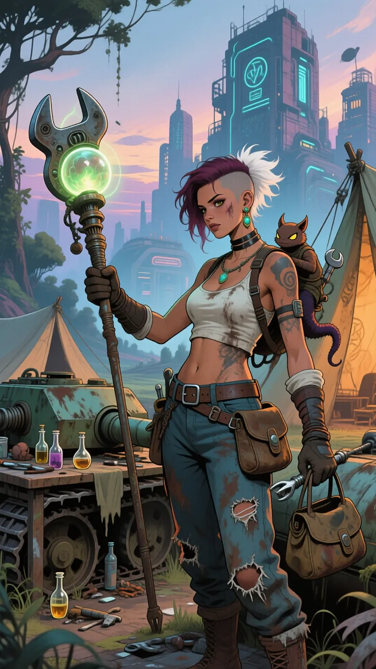 Post Apocalyptic Mech Mage Tank Mechanic