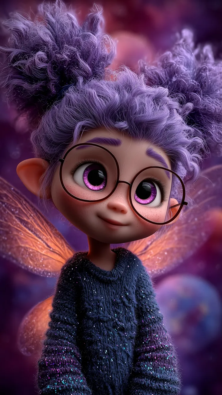 A whimsical fairy cute girl portrait 