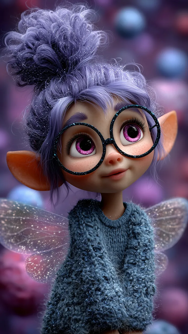 A whimsical fairy cute girl portrait 