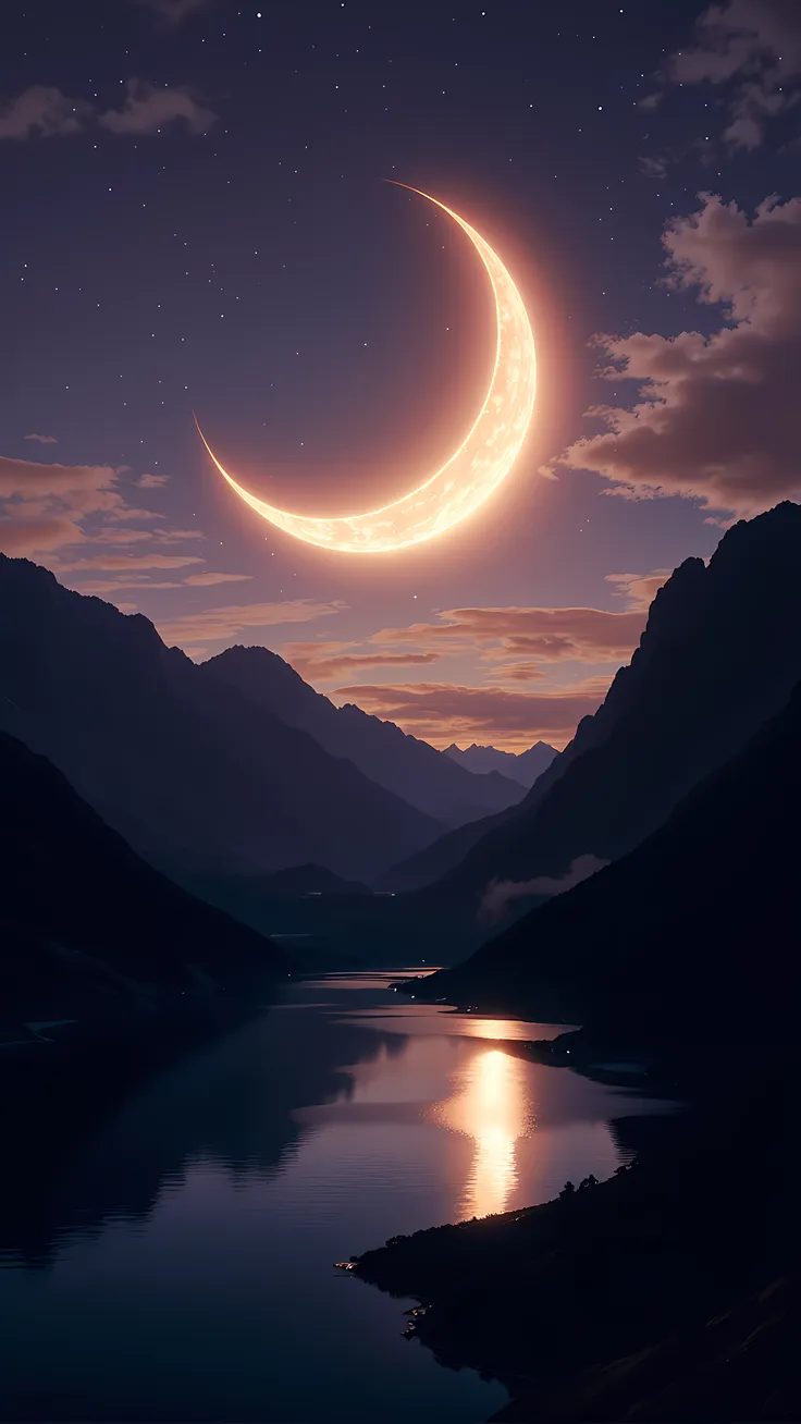 Mobile hd wallaper moon and sky