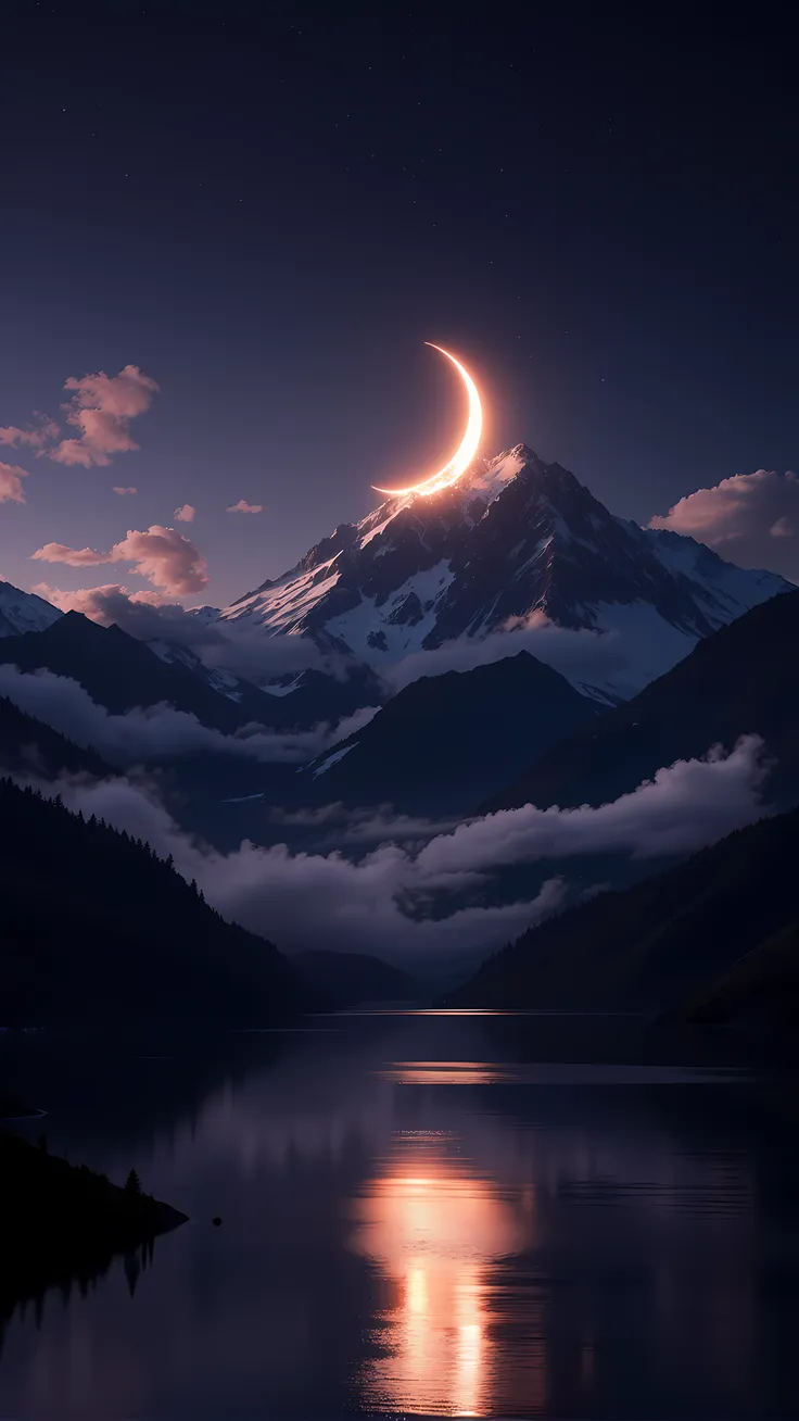 Mobile hd wallaper moon and sky