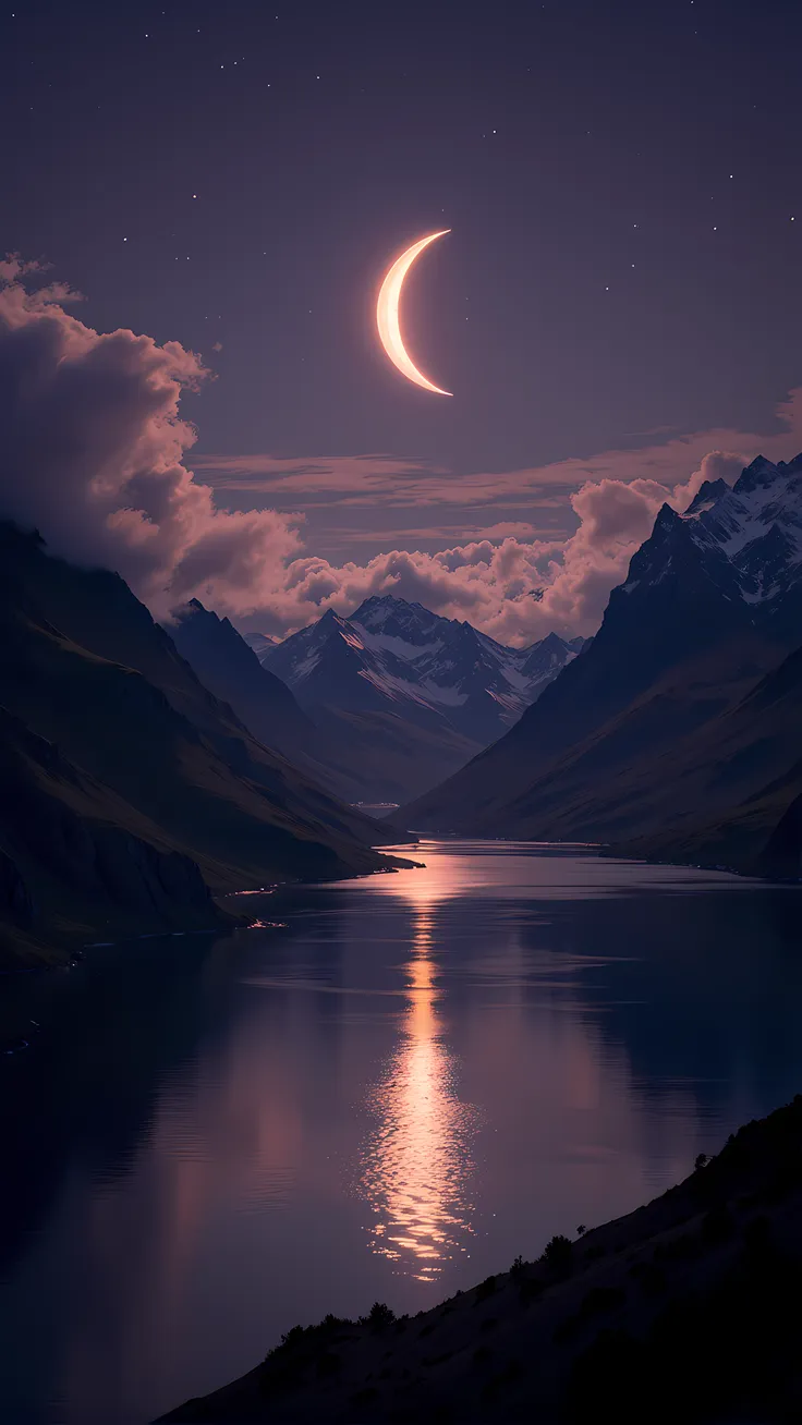 Mobile hd wallaper moon and sky