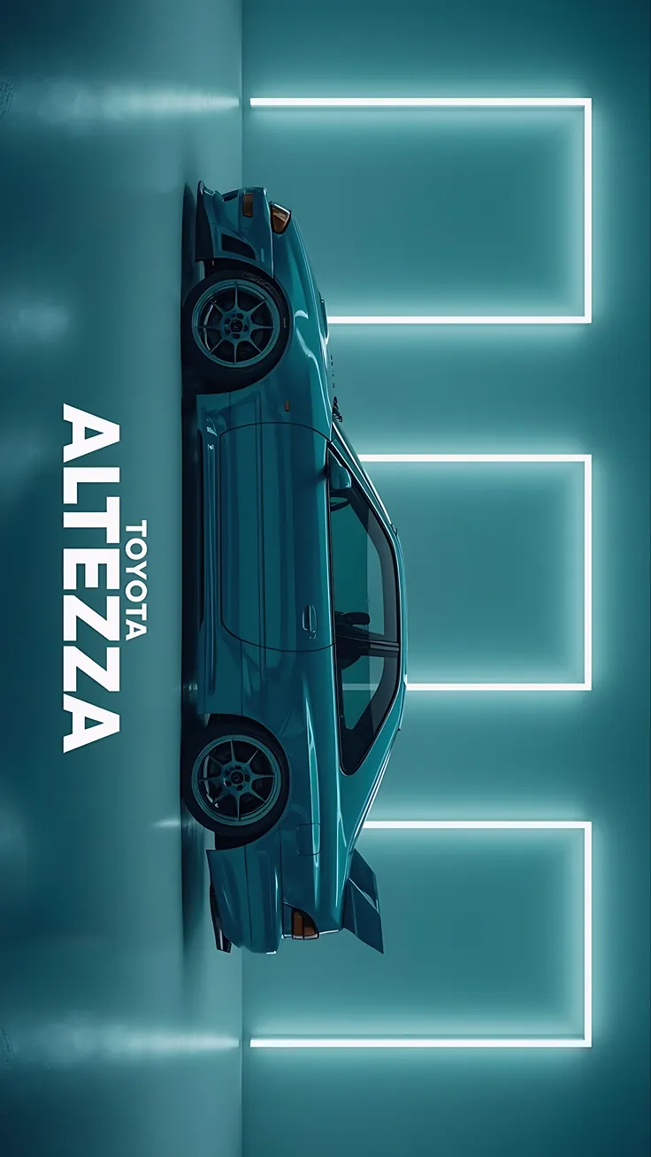 Neon Car Poster Collection | Bugatti • S2000 • Chevrolet • Altezza”