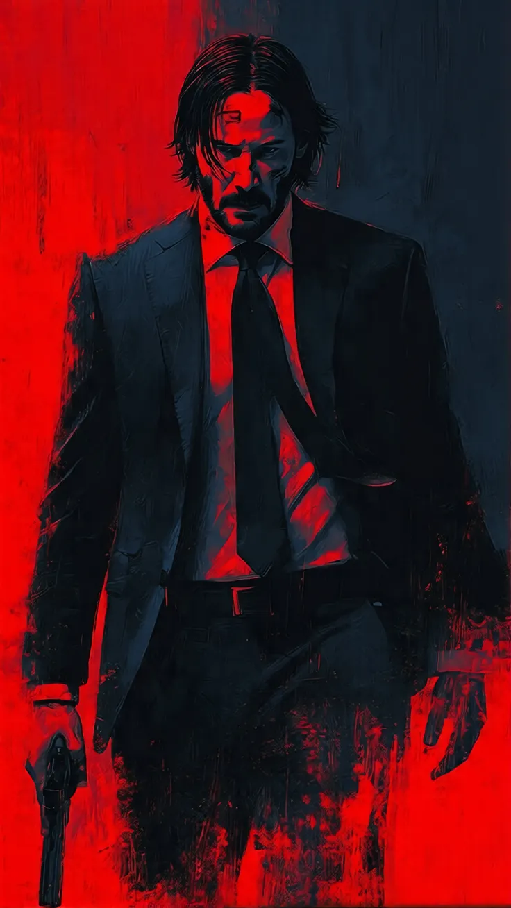 Silent rage deadly focus cinematic dark warrior walking alone through chaos and fire