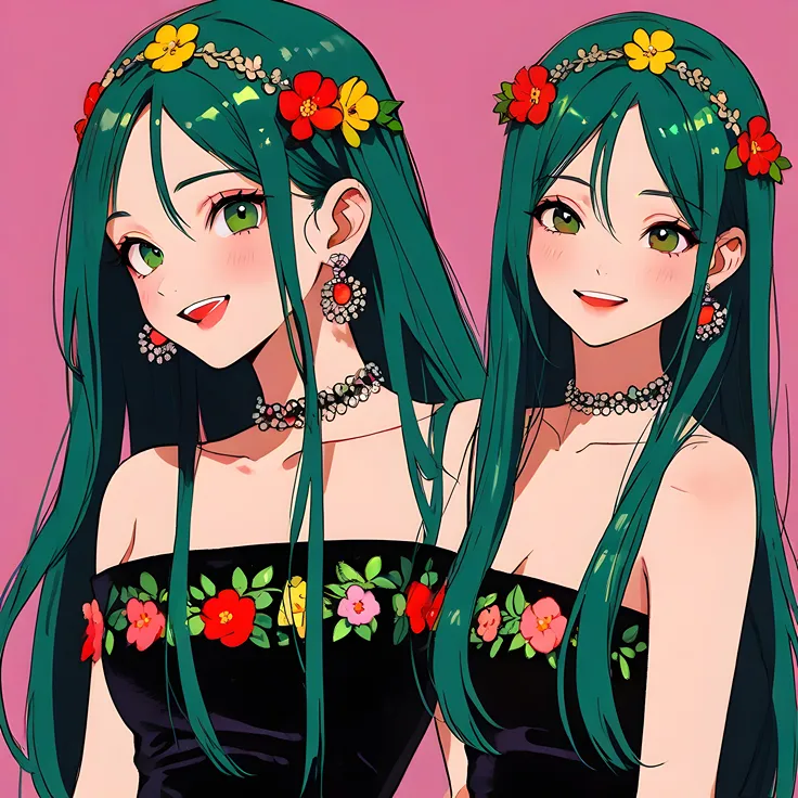 Glossy hair anime-pink hairs anime