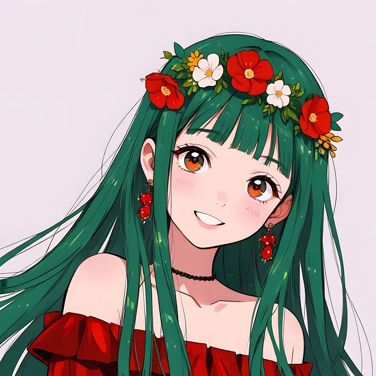 Floral anime girl-cute anime girl