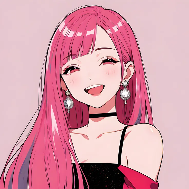 Cute candy hair anime girl-cute joyful anime girl