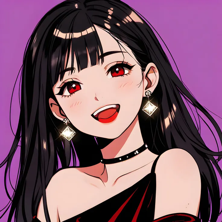 Cute anime girl-joyfully smiling anime girl