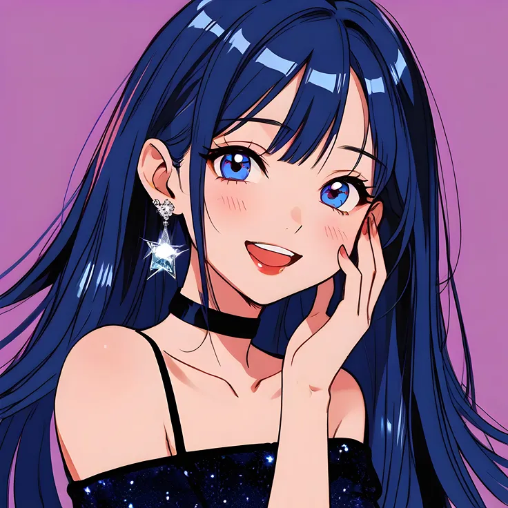 Blueberry anime girl-star anime girl