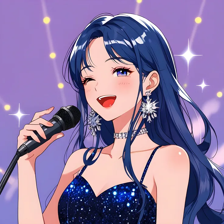 Anime girl singing-cute anime girl