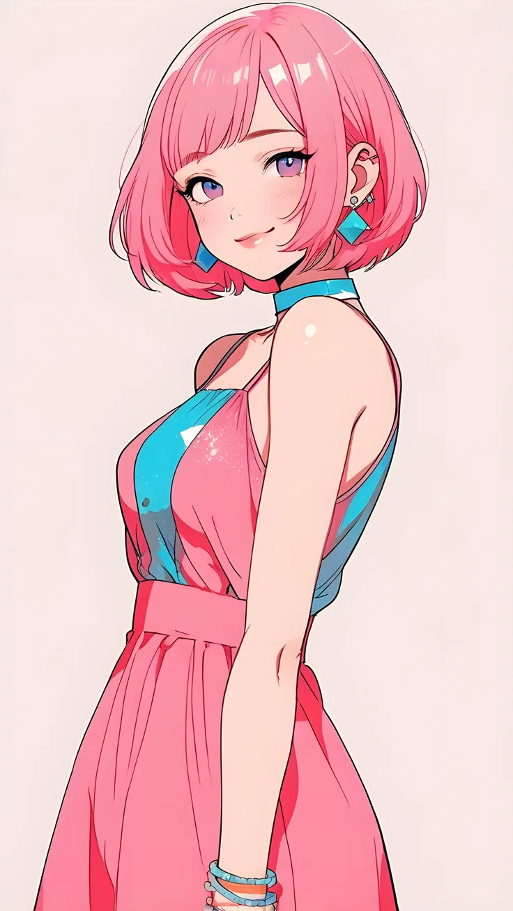 Cute bubblegum anime girl
