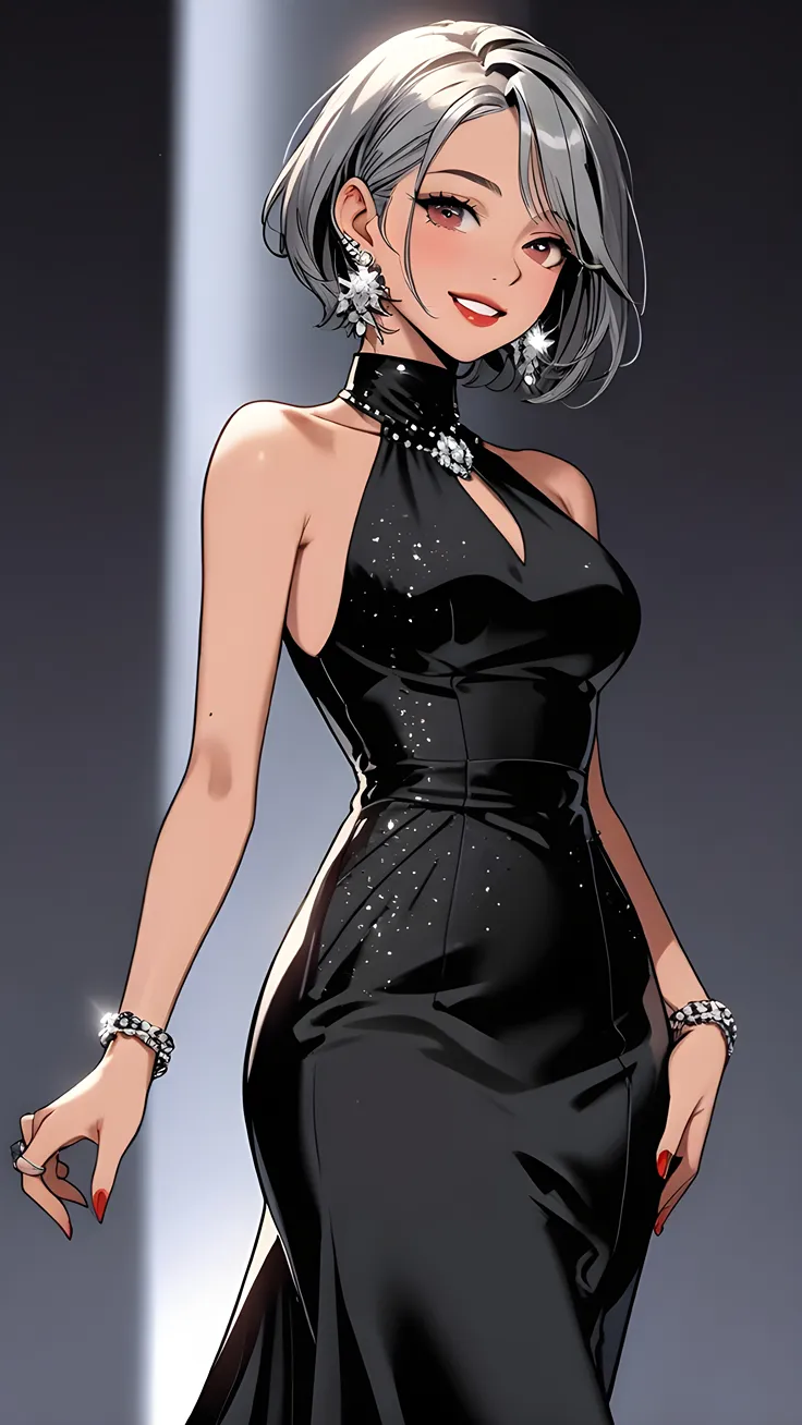 Stunning night anime girl