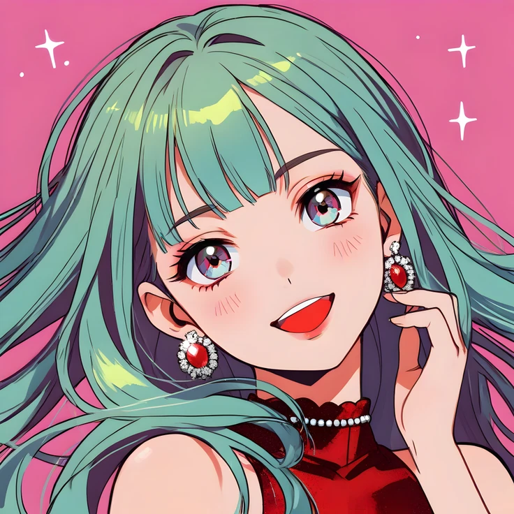 Cute anime girl smilling