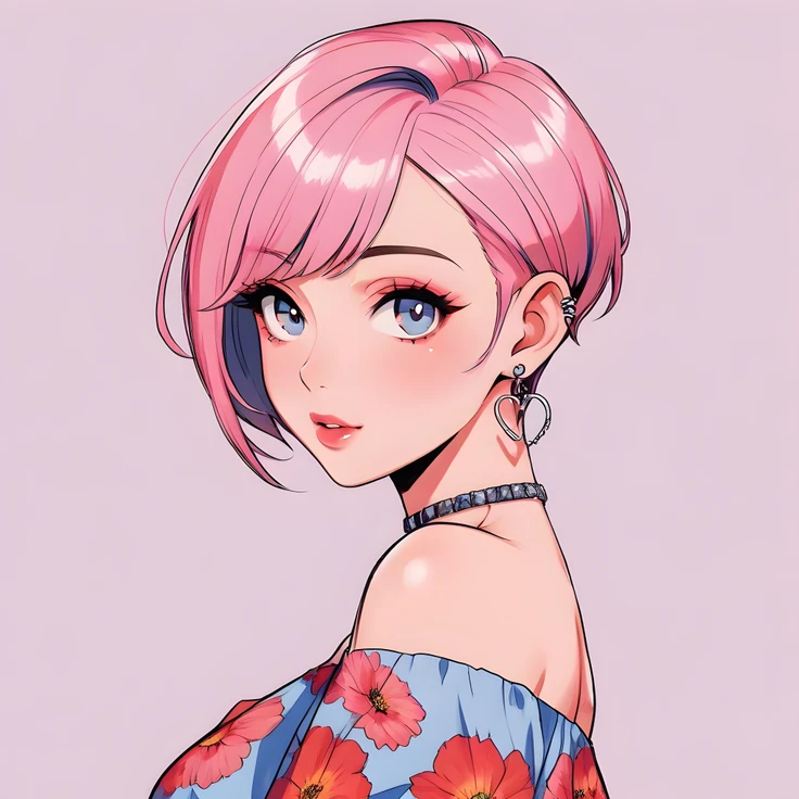 Floral anime girl