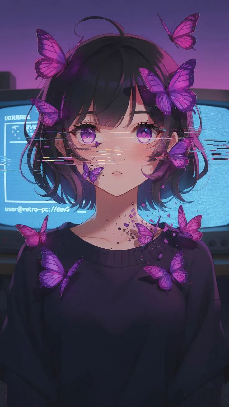 Glitch pop anime girls