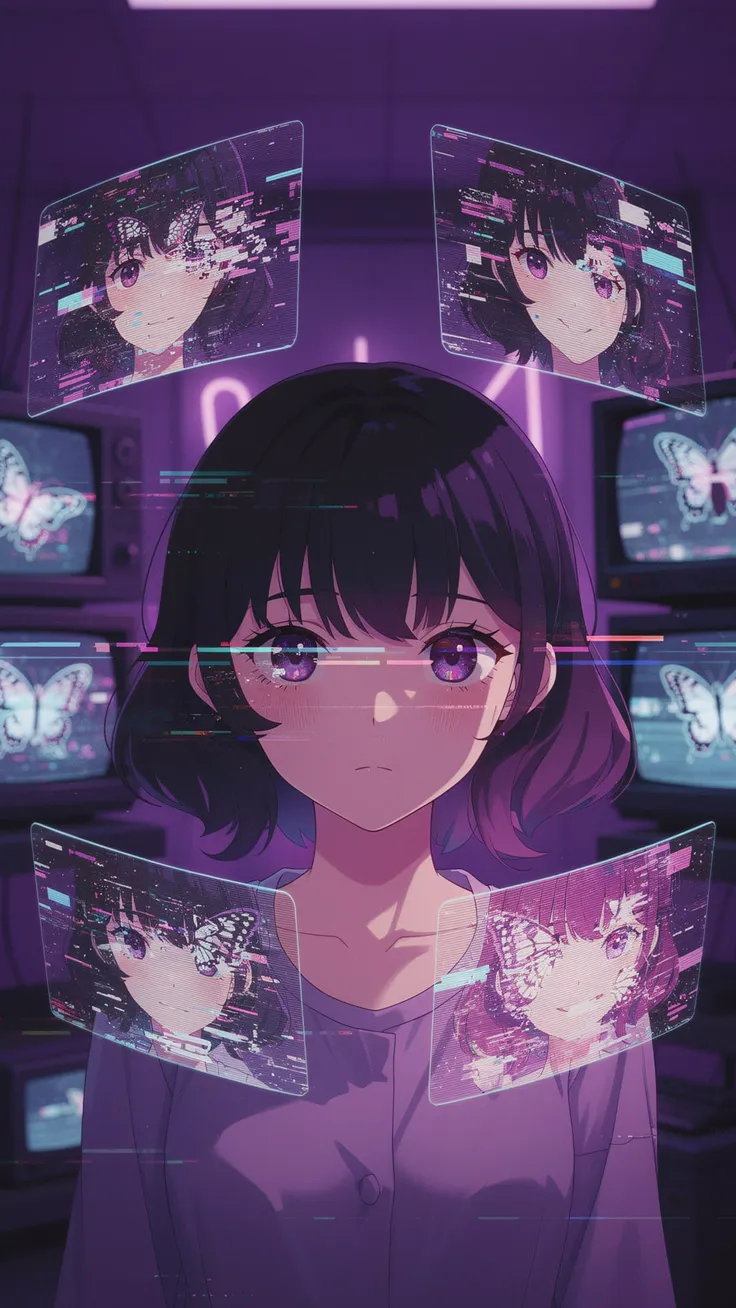 Glitch pop anime girls