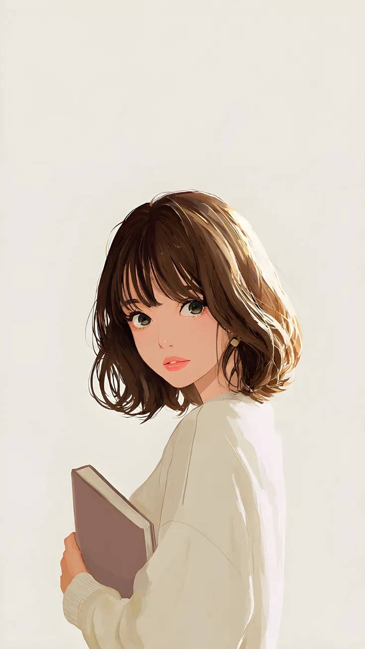Soft Glow Portrait  Warm Anime Girl Aesthetic Art