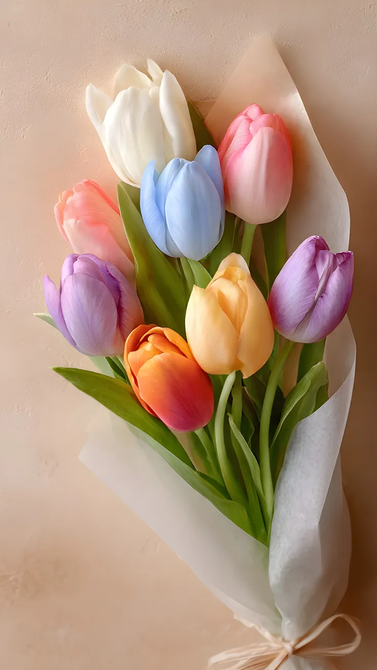 Pastel Tulip Soft Spring Floral Wallpaper 4k