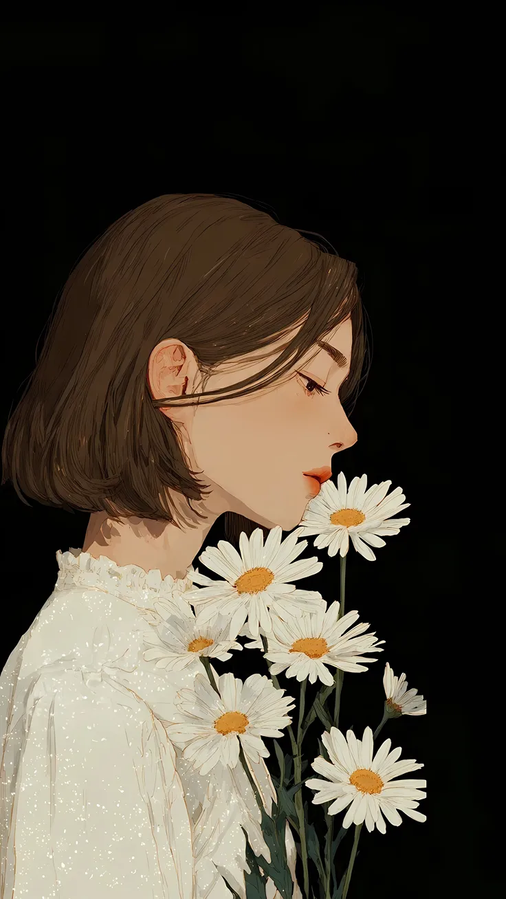 Dreamy Daisy Girl Wallpaper