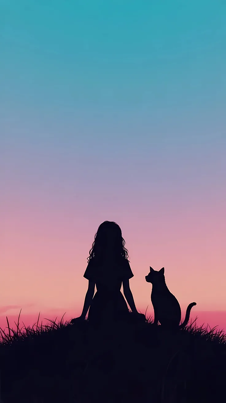 Aesthetic Sunset Silhouette Wallpaper