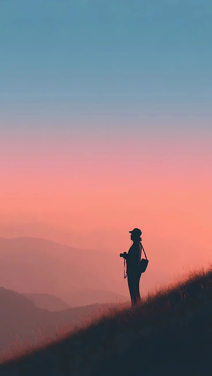 Aesthetic Sunset Silhouette Wallpaper