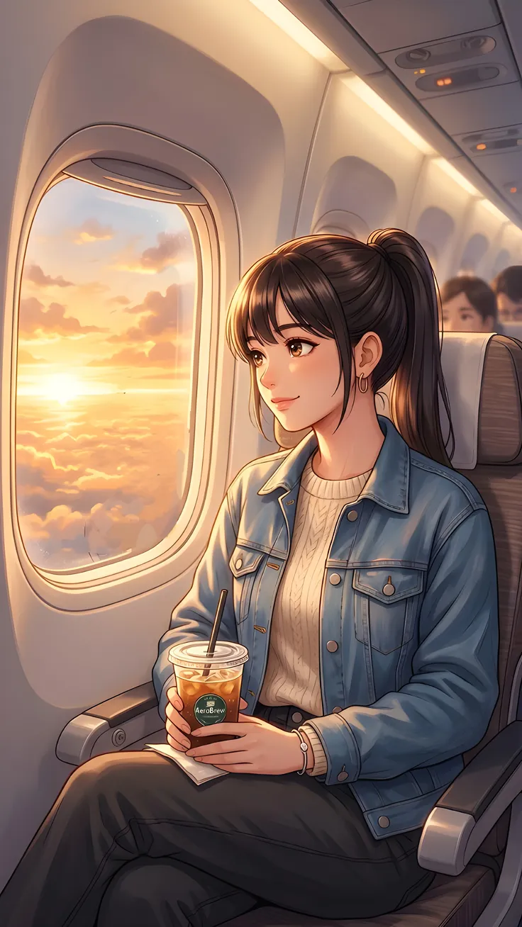 Anime Girl on a Night Train Journey