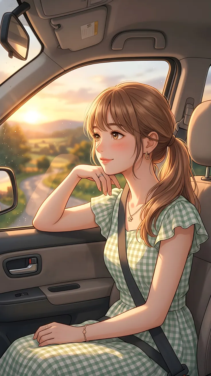 Anime Girl on a Night Train Journey