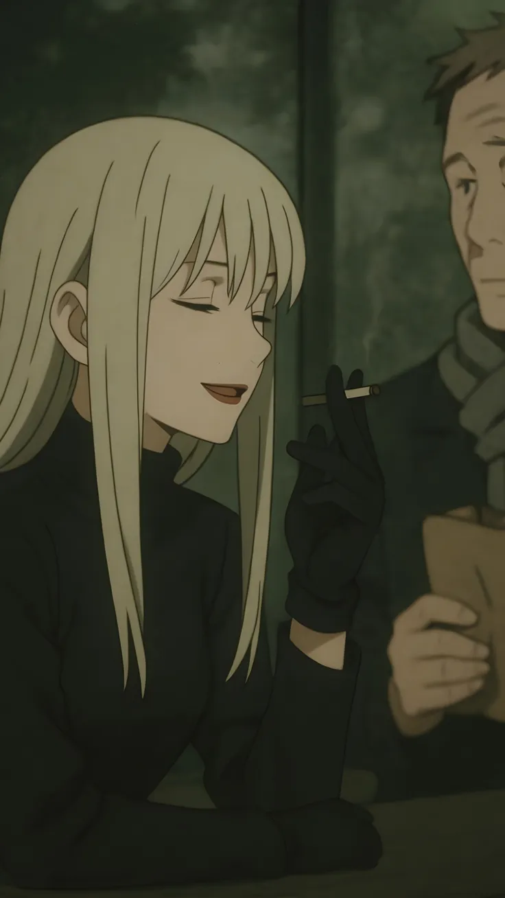 Attractive girl smoking anime