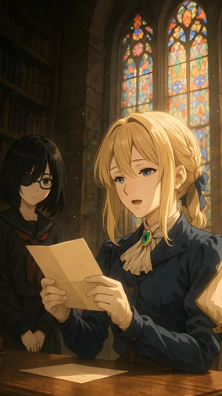 Mei misaki (another) x violet (violet evergarden) anime crossover fanart