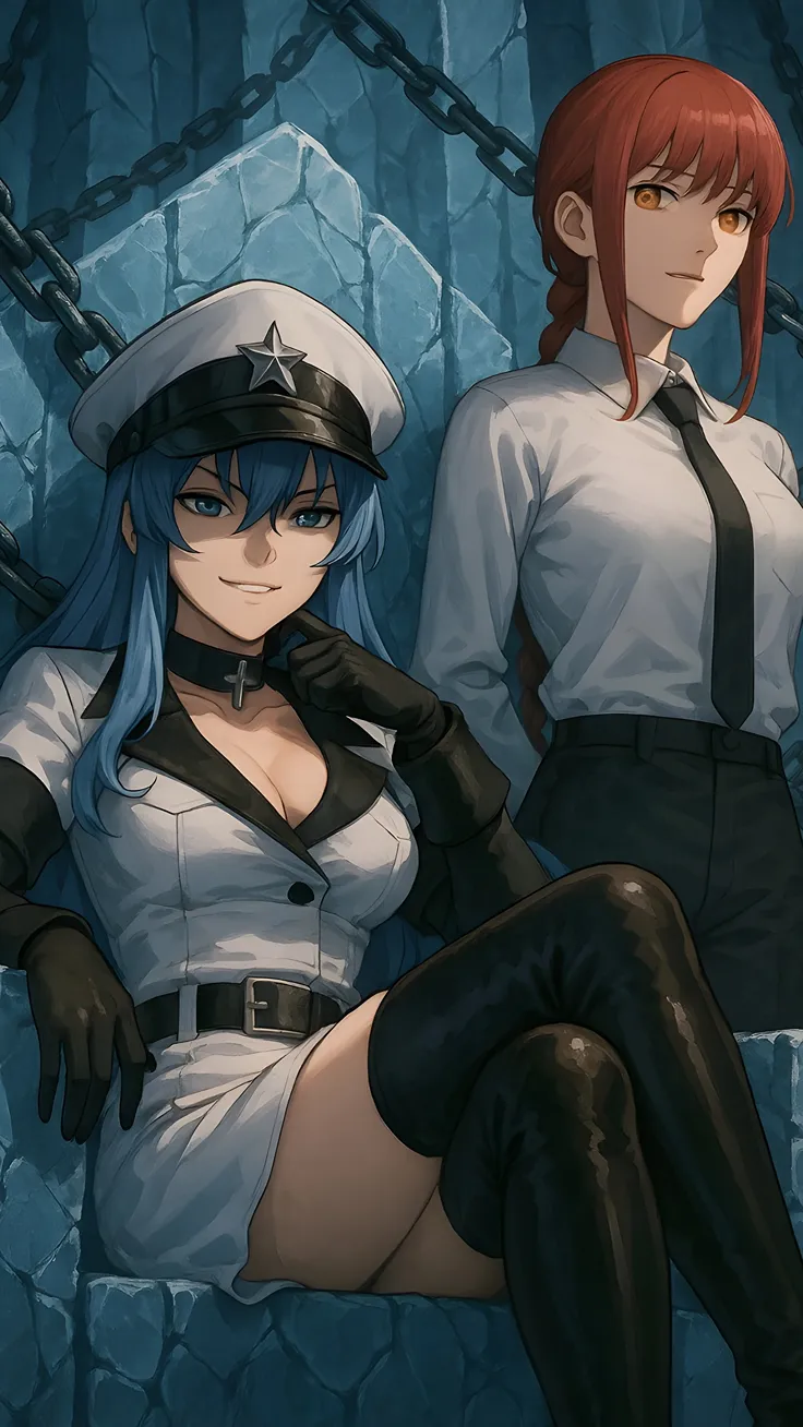 Badass Esdeath x making anime crossover fanart