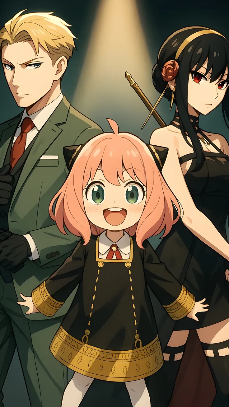 Anime fan art of loid ,Anya and yor (spy x family) 