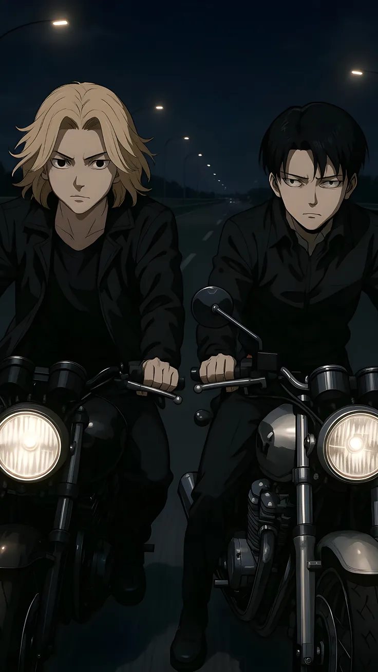 Anime fan art of Manjiro Sano  (tokyo revengers) and levi  akerman (attack on titans) duo