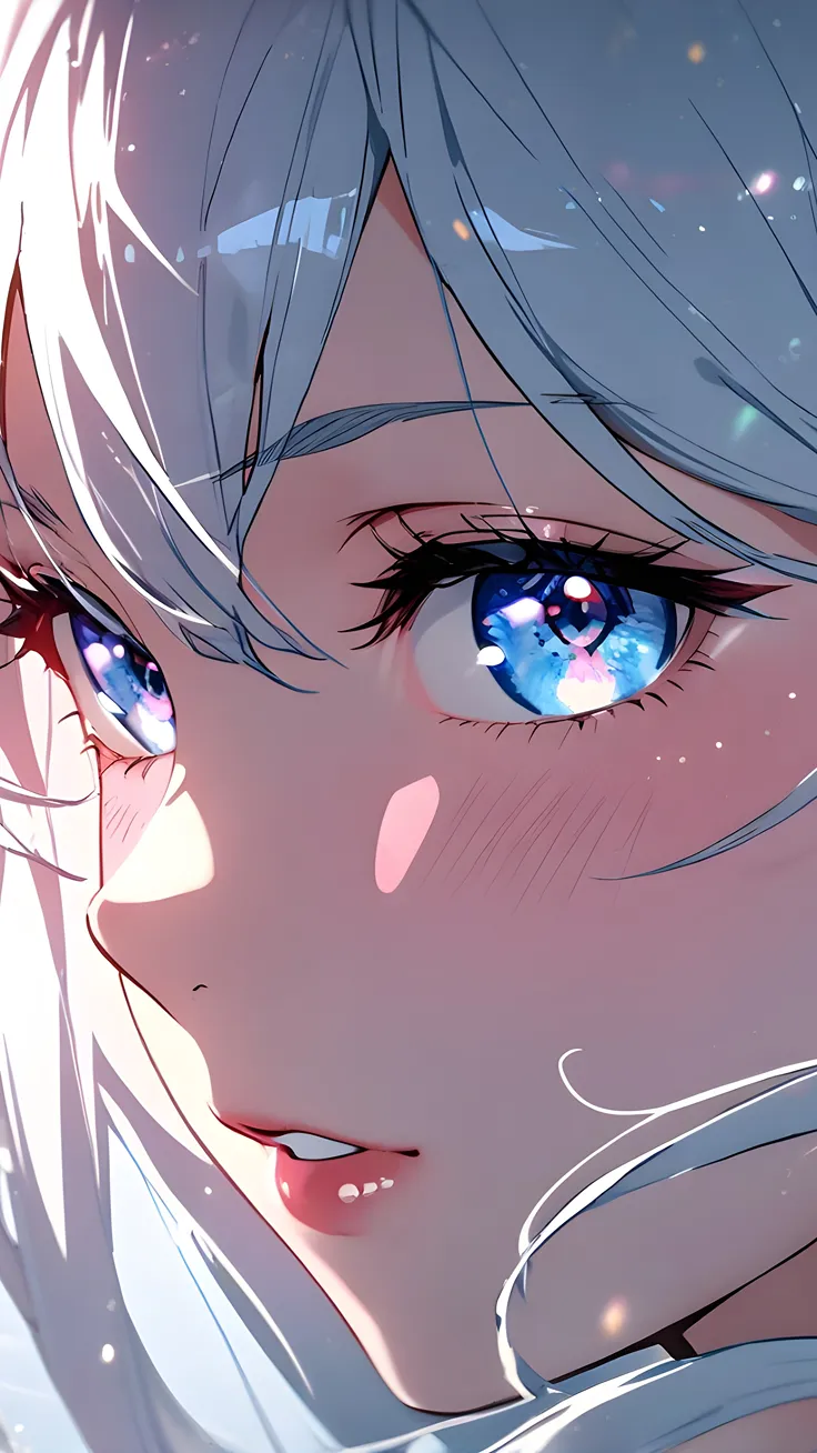 Anime girl eyes in detail