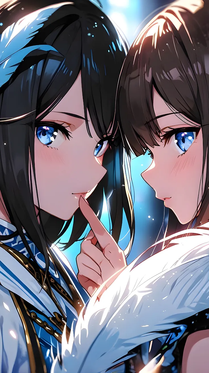 Two Beautiful sisters with feathers anime