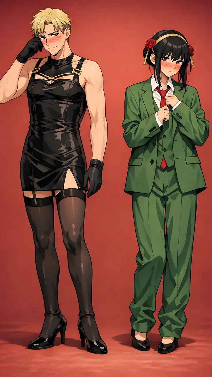 Anime swap clothes challenge of loid and yor