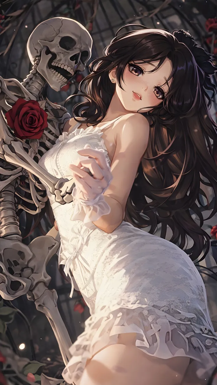 Bride and Skeleton Anime art 
