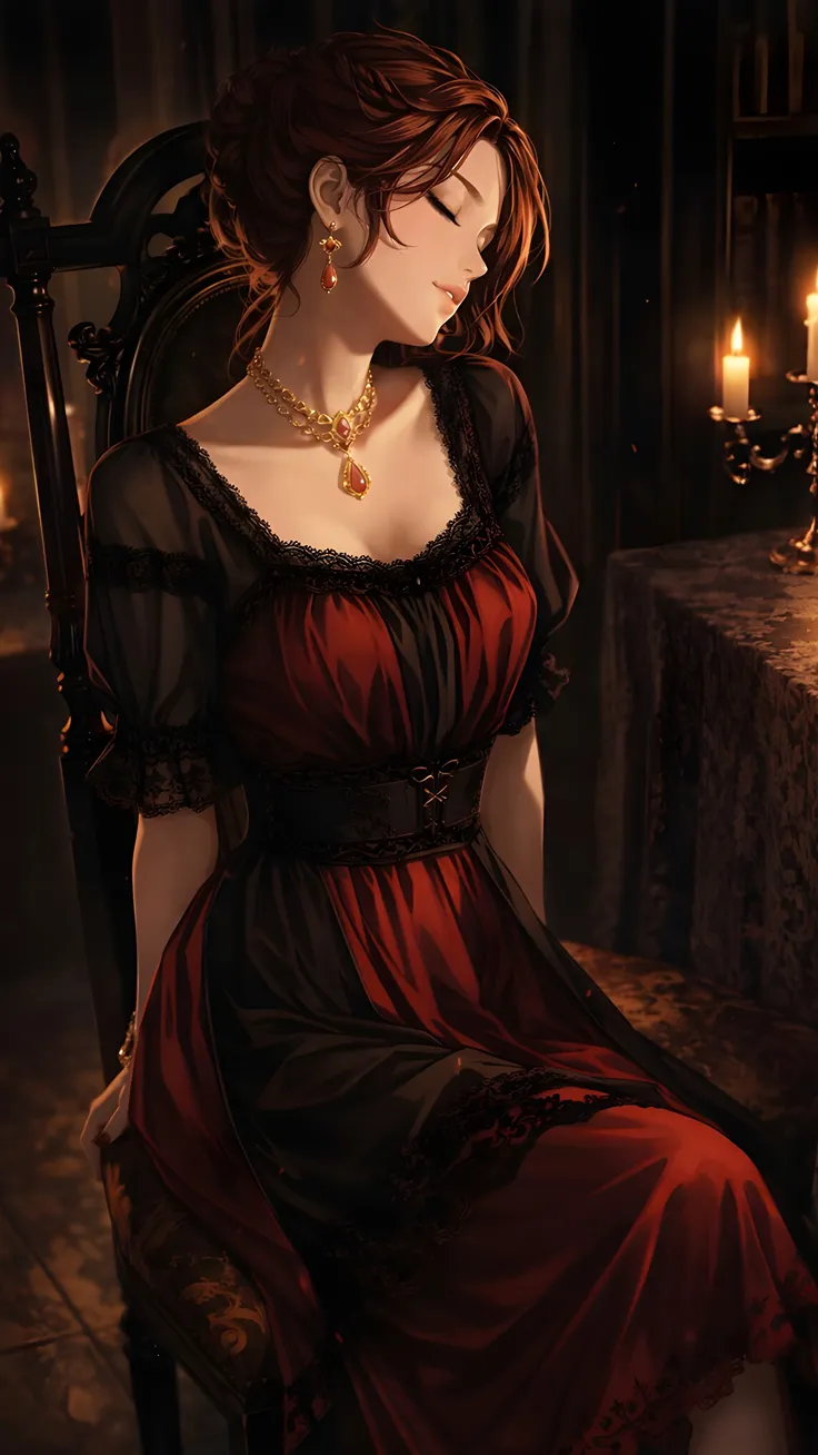 Anime Ai Crimson Elegance in Shadows anime 