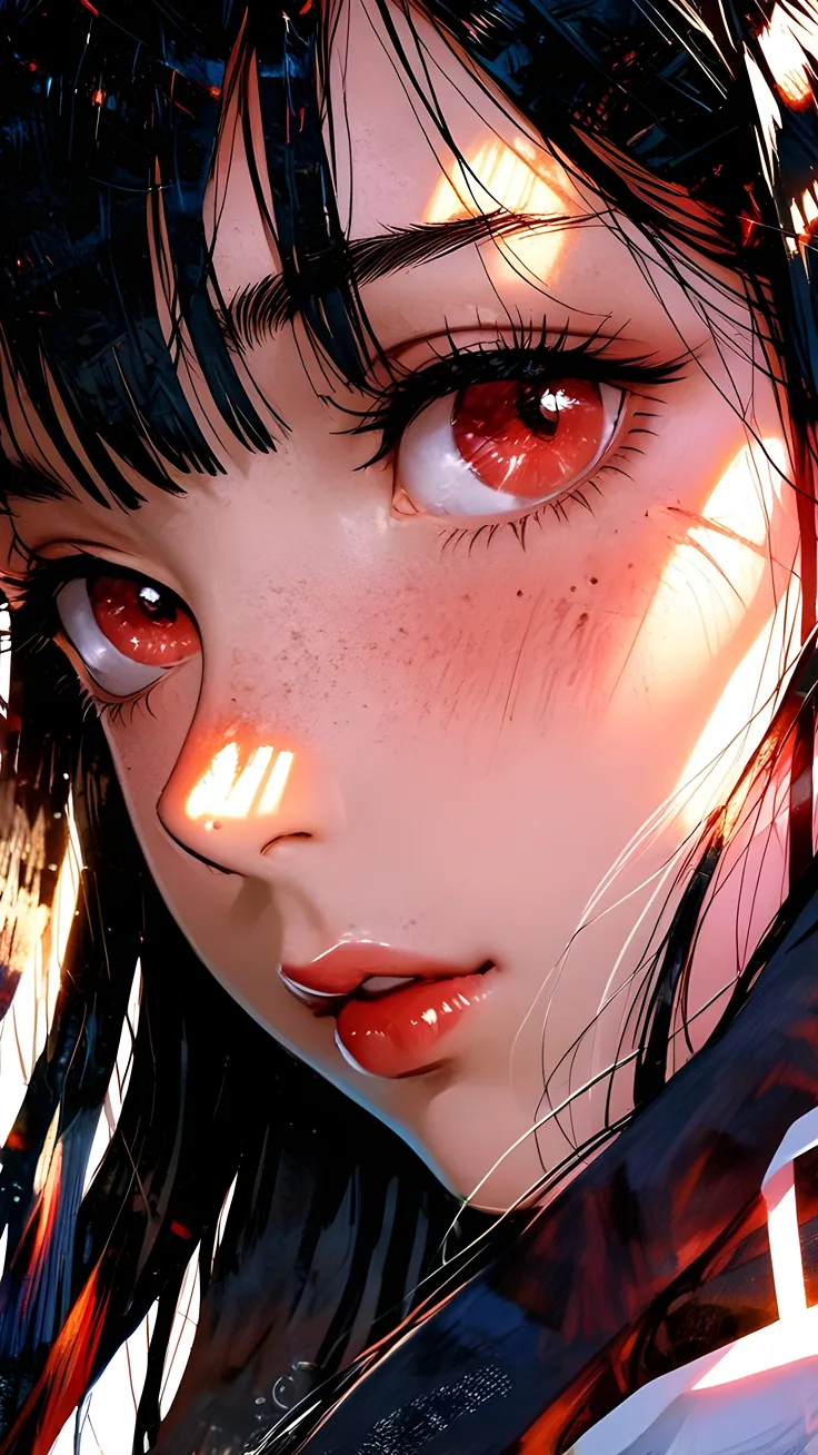 Anime girl with crimson gaze