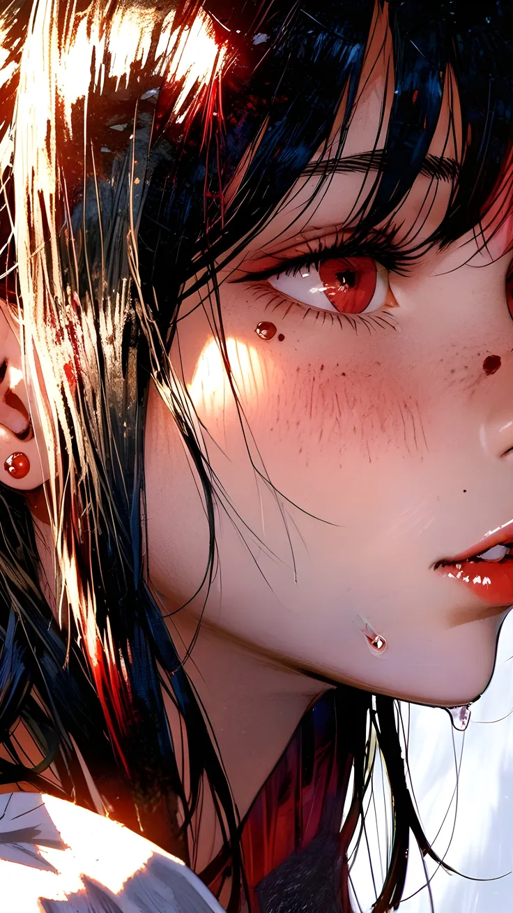 Anime girl with crimson gaze