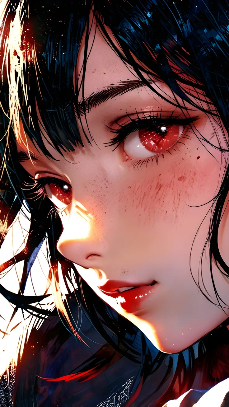 Anime girl with crimson gaze